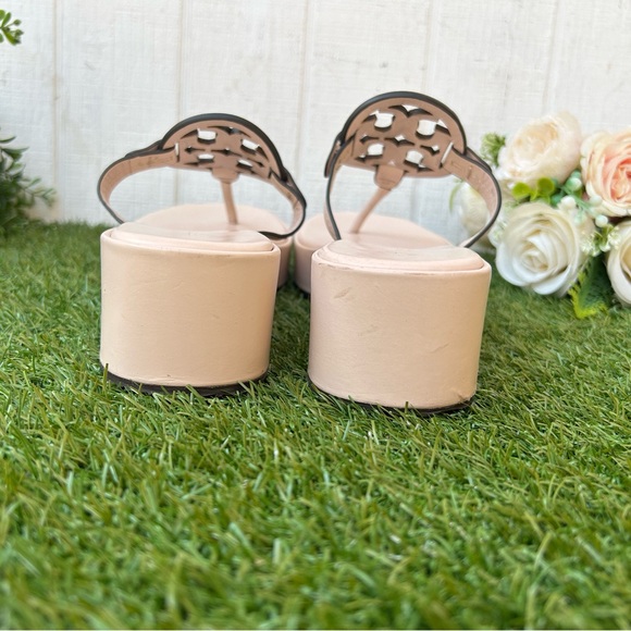 Tory Burch  MILLER WEDGE SANDAL
$275 size 9.5 gently used
Color: Soft Pink - Picture 12 of 16
